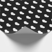 白黒ハートヴァレンティーンズデイパターンラブ ラッピングペーパー (角)