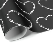 白黒ハートヴァレンティーンズデイパターンラブ ラッピングペーパー (ロールコーナー)