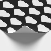 白黒ハートヴァレンティーンズデイパターンラブ ラッピングペーパー (角)