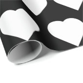 白黒ハートヴァレンティーンズデイパターンラブ ラッピングペーパー (ロールコーナー)