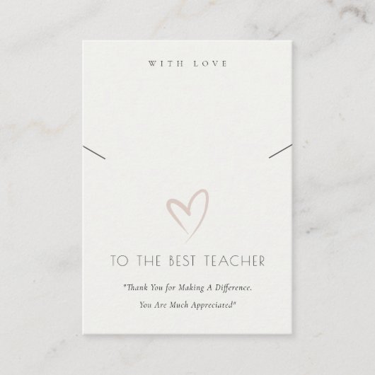 白黒ハート先生首飾り表示装置 プレイスカード (正面)