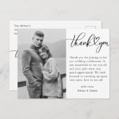 白黒ハート写真結婚の感謝 ポストカード (正面/裏面)