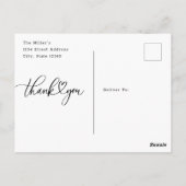 白黒ハート写真結婚の感謝 ポストカード (裏面)