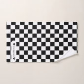 白黒ハート名前をカスタムする バスタオルセット (ハンドタオル)