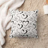白黒ハート子供部屋 クッション (ブランケット)