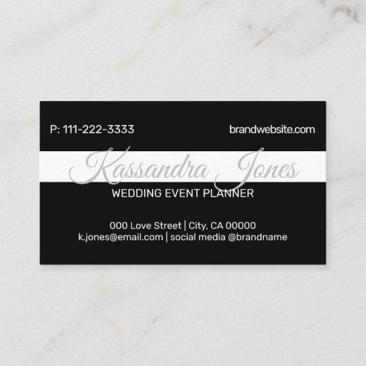 白黒ハート形書跡モノグラム 名刺 (裏面)