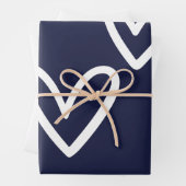 白黒ハート模様のラッピングカバー ラッピングペーパーシート (インサイチュ)