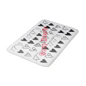 白黒ハート浴室浴場マット バスマット (アングル)