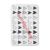 白黒ハート浴室浴場マット バスマット (正面縦)