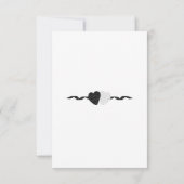 白黒ハート結婚の感謝 サンキューカード (裏面)