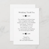 白黒ハート結婚の感謝 サンキューカード (正面/裏面)