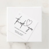 白黒ハート結婚ズサンキューメッセージカード フェイバータグ (インサイチュ)