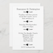白黒ハート結婚式招待状 招待状 (正面/裏面)