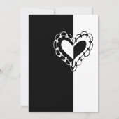 白黒ハート結婚式招待状 招待状 (裏面)