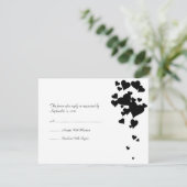 白黒ハート結婚式RSVP 出欠カード (スタンド正面)