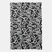 白黒ハート キッチンタオル (縦)