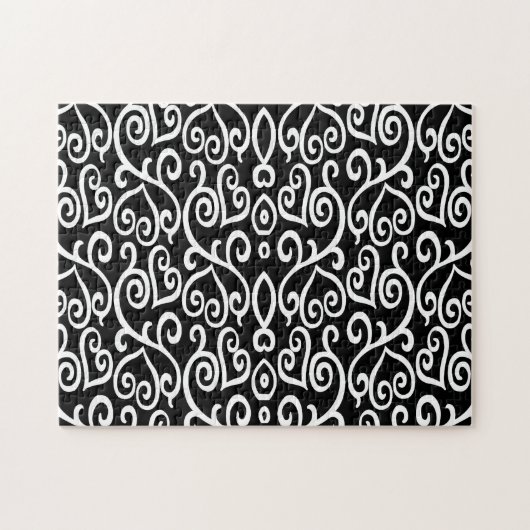 白黒ハート ジグソーパズル (横)