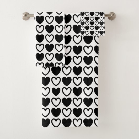 白黒ハート バスタオルセット (インサイチュ)