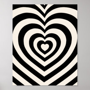 白黒ハート ポスター