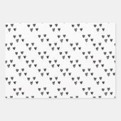 白黒ハート ラッピングペーパーシート (正面3)