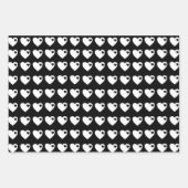 白黒ハート ラッピングペーパーシート (正面)