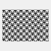 白黒ハート ラッピングペーパーシート (正面)