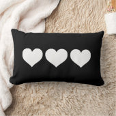 白黒ハート ランバークッション (ブランケット)