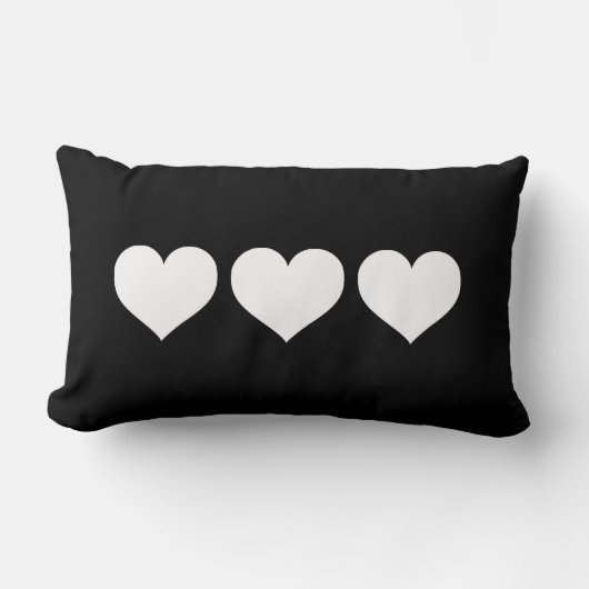 白黒ハート ランバークッション (正面)