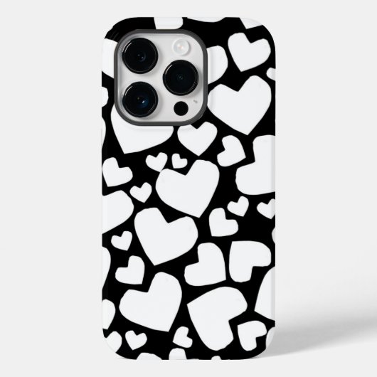白黒ハートiPhoneケース Case-Mate iPhoneケース (裏面)