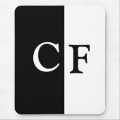 白黒ハーフカスタムイニシャル マウスパッド (正面)