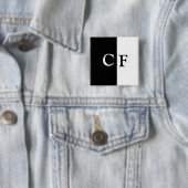 白黒ハーフカスタムイニシャル 缶バッジ (インサイチュ)