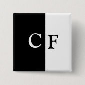 白黒ハーフカスタムイニシャル 缶バッジ (正面)