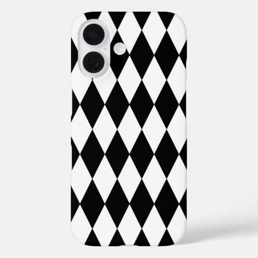 白黒ハーレクインダイアモンズパターンデザイン Case-Mate iPhoneケース (裏面)