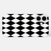白黒ハーレクインダイアモンズパターンデザイン Case-Mate iPhoneケース (裏面 (横))