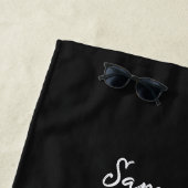 白黒ハーレクイン不機嫌ハッター市松模様に ビーチタオル (インサイチュ)