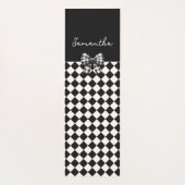 白黒ハーレクイン不機嫌ハッター市松模様に ヨガマット (裏面)