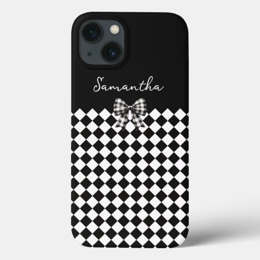 白黒ハーレクイン不機嫌ハッター市松模様に Case-Mate iPhoneケース (裏面)