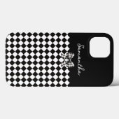 白黒ハーレクイン不機嫌ハッター市松模様に Case-Mate iPhoneケース (裏面 (横))