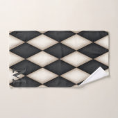 白黒ハーレクイン劇的3-Dモノグラム バスタオルセット (ハンドタオル)