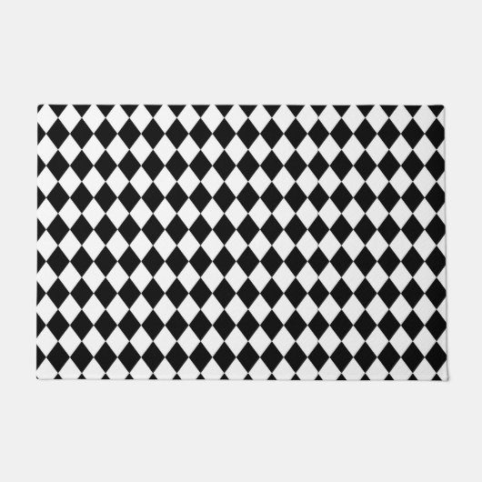 白黒ハーレクイン ドアマット (正面)