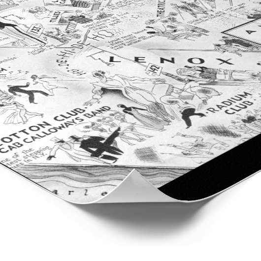 白黒ハーレムのナイトクラブの地図 ポスター (角)