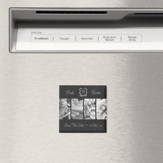 白黒バイクもしくは自転車に乗る人テーマ日付マグネットの保存 マグネット (インサイチュ (食洗機))