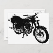 白黒バイクスケッチ ポストカード (正面/裏面)