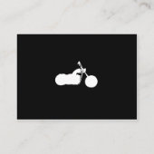 白黒バイクバイクもしくは自転車に乗る人シルエットプレイスカード プレイスカード (裏面)