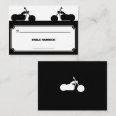 白黒バイクバイクもしくは自転車に乗る人シルエットプレイスカード プレイスカード (正面/裏面)