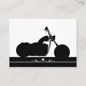 白黒バイクバイクもしくは自転車に乗る人シルエットプレイスカード プレイスカード (裏面)