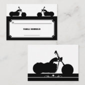 白黒バイクバイクもしくは自転車に乗る人シルエットプレイスカード プレイスカード (正面/裏面)