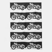 白黒バイク用通りバイクタオル キッチンタオル (縦)