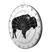 白黒バイソンバッファローシルエットアーポップ・アートのト ダーツボード (正面右)