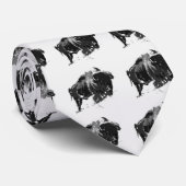 白黒バイソン/バッファロー ネクタイ (ロール)